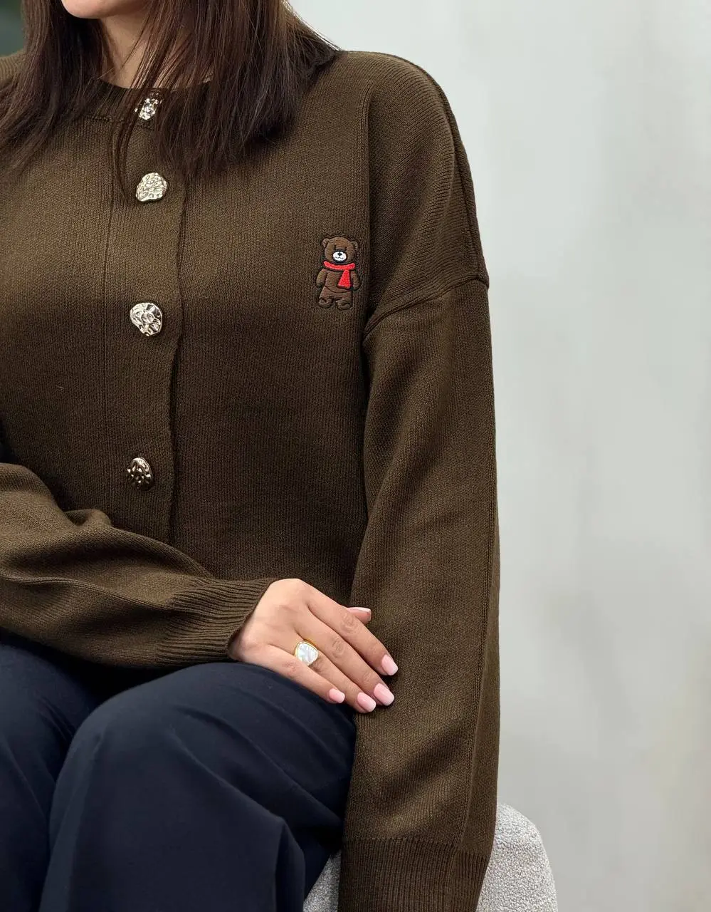 بافت جلو دکمه گلدوزی تدی کد ۴۱۴۵